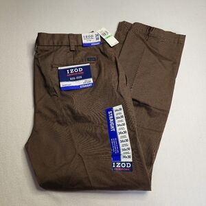 IZOD Men's Brown Straight Pants W 34 L30